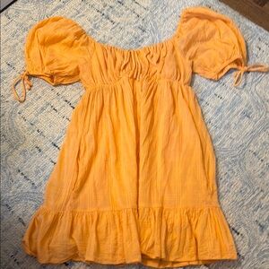 Cotton Candy Mini Dress in Vibrant Orange